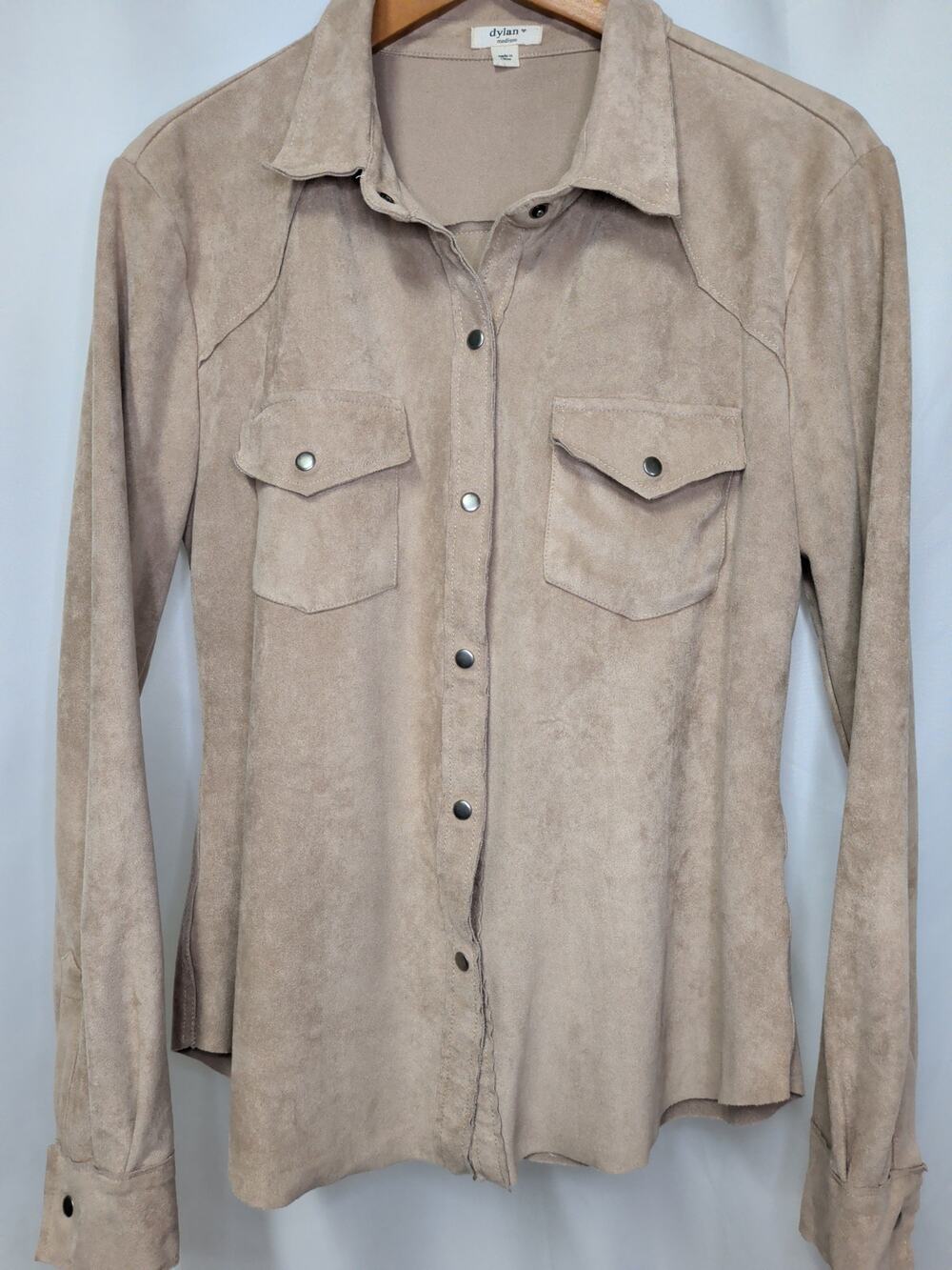 Dylan Stretch Micro-Suede Snap button shirt M